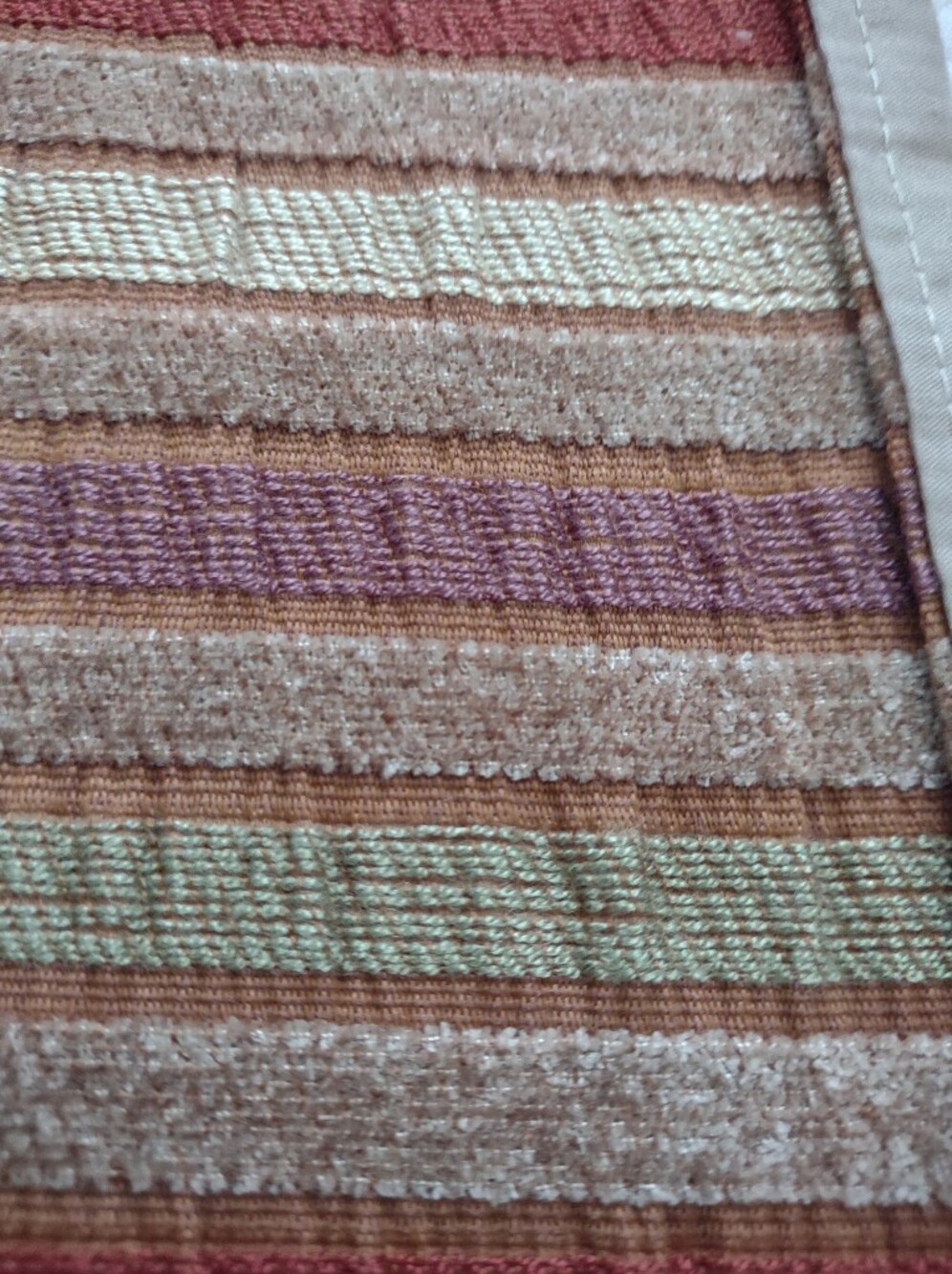 Table Runner Chenille Striped Multi Color - Picture 4 of 7